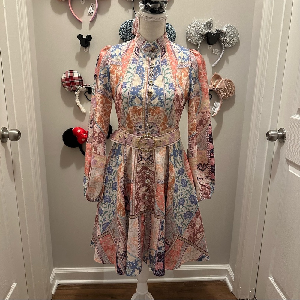 Colorful Patchwork Long Sleeve Dress